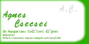 agnes csecsei business card